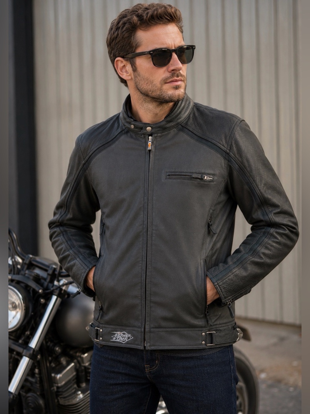 Power Trip Men’s Motorcycle 🏍️ Riding Jacket w/ Armor Removable Liner Size L